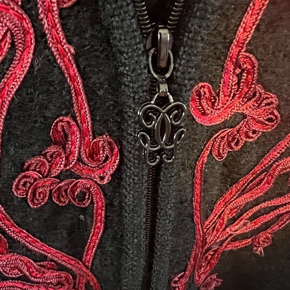 Coldwater Creek 100% Wool Embroidery Duster Medium - Picture 5 of 6